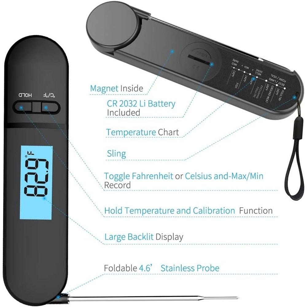 Digital Instant-Read Meat Thermometer for BBQ & Grillin