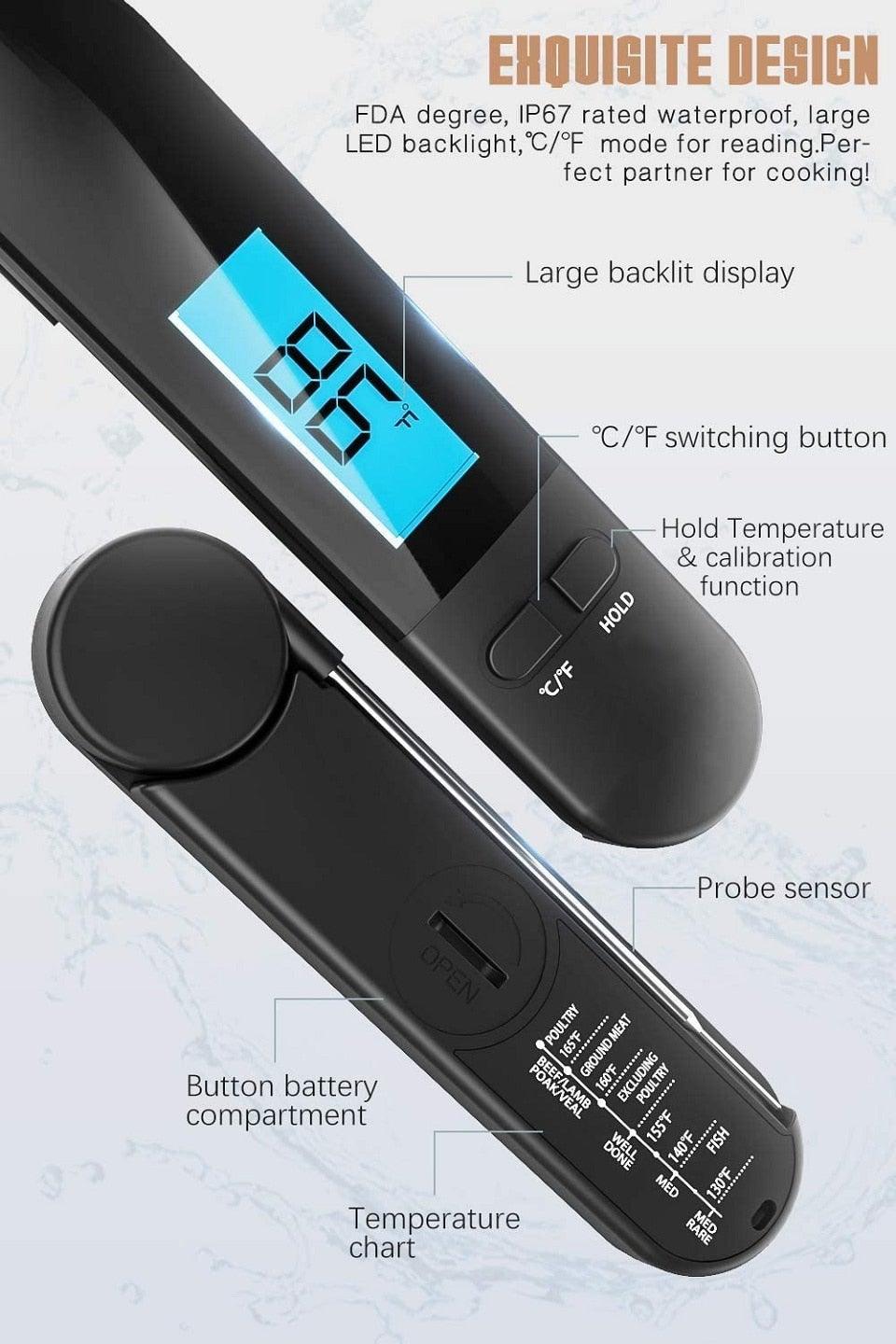 Digital Instant-Read Meat Thermometer for BBQ & Grillin