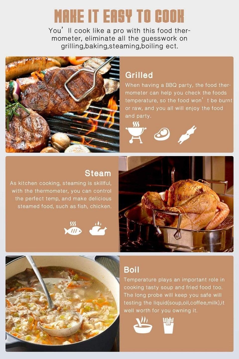 Digital Instant-Read Meat Thermometer for BBQ & Grillin